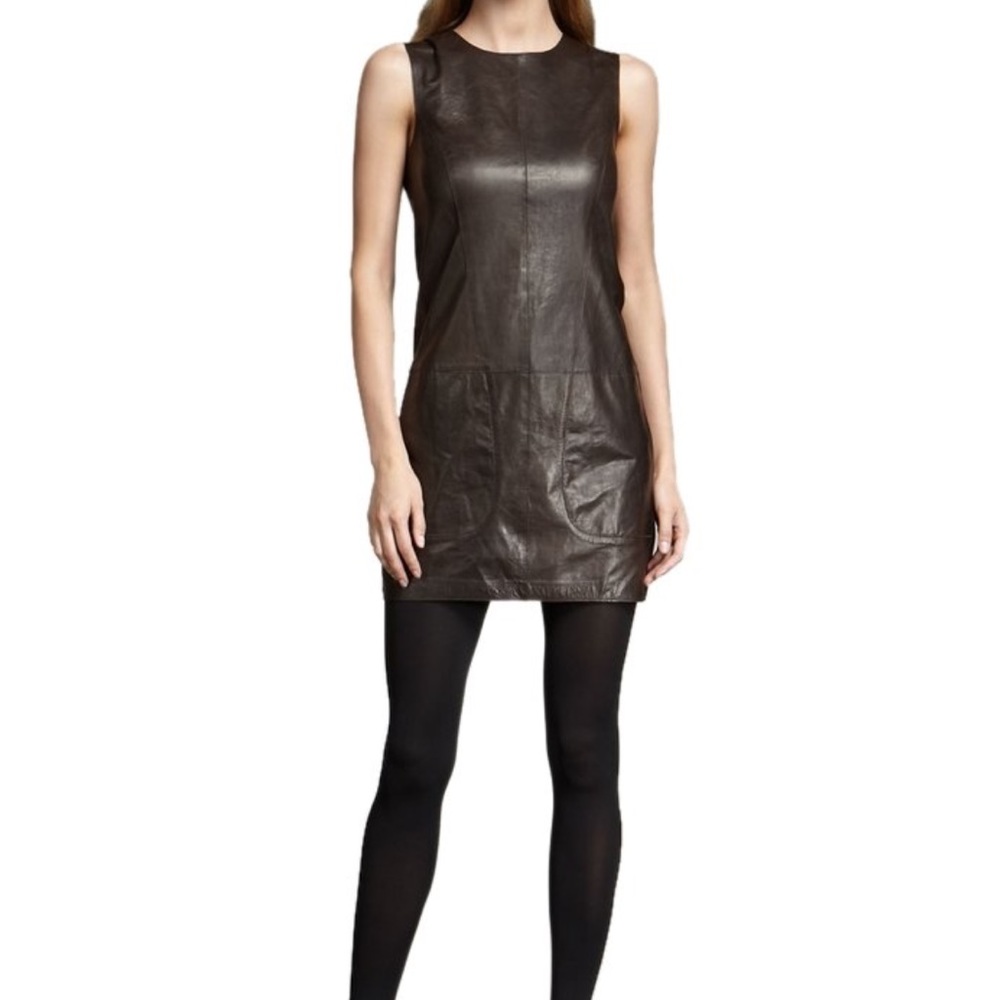 Vince sleeveless genuine leather dress